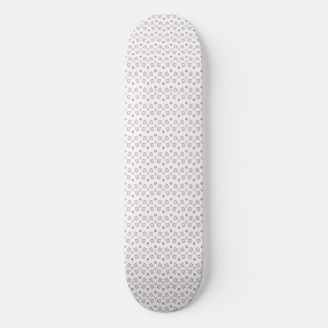 Skateboard Regalo de gato | Fondo transparente del patrón de  (Anverso)