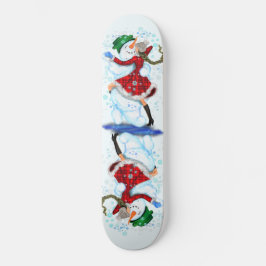 Skateboard Regalo de patinaje para navidades Snowman y danza 