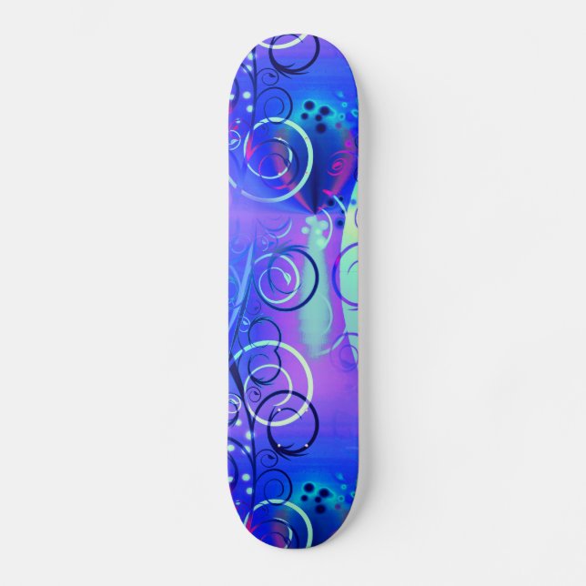Skateboard Regalos femeninos púrpuras azules del remolino (Anverso)