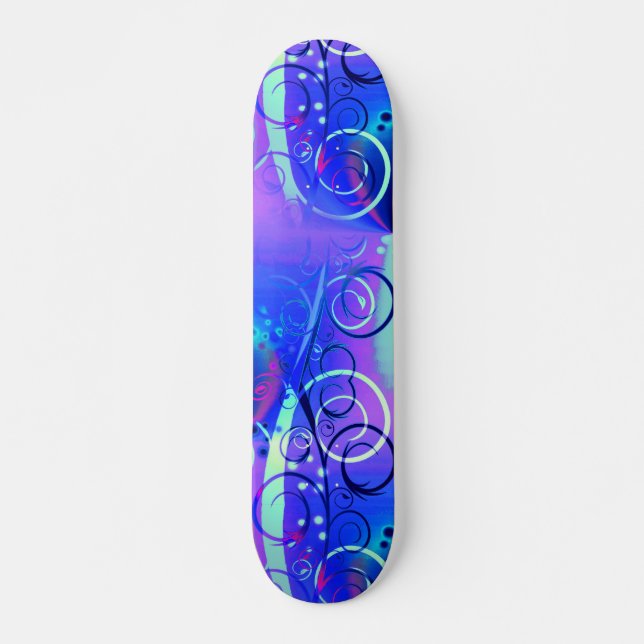 Skateboard Regalos femeninos púrpuras azules del remolino (Anverso )