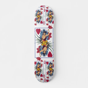 Skateboard Reina de Corazones y Flores