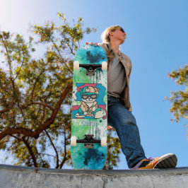 Skateboard Relajado Street Retro Cat | Divertido