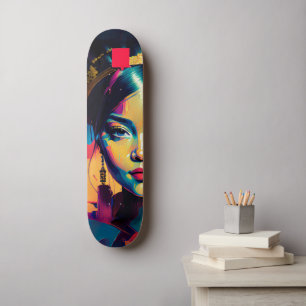 Skateboard Relieve metalizado dorado de moda con impactos col
