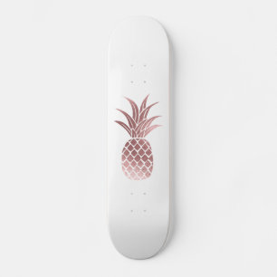 Skateboard Relieve metalizado dorado Rosa Pineapple Skateboar