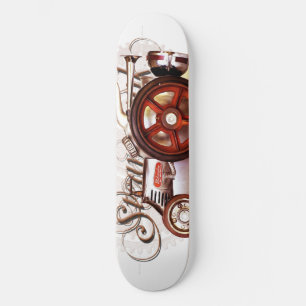 Skateboard Reloj de Engranajes de Tractor Steampunk Oro Grung