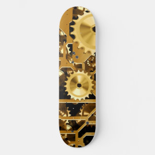 Skateboard Reloj de Engranajes Oro Grunge Destino Diseño Oxid