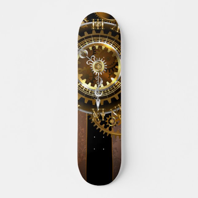 Skateboard Reloj de vapor con engranajes antiguos (Anverso )