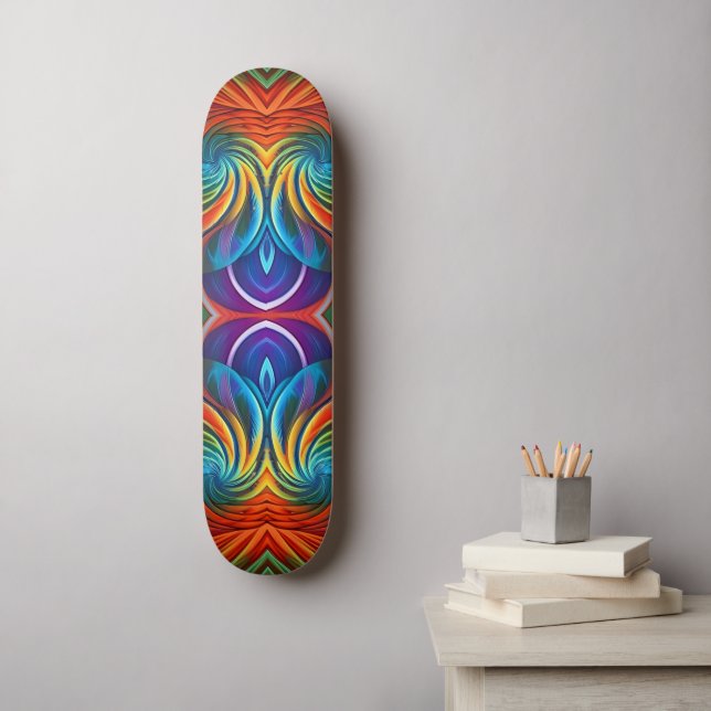Skateboard Remolino colorido (Arte de la pared)
