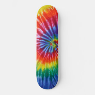 Skateboard Remolino en espiral de teñido en nudos - Arcoíris