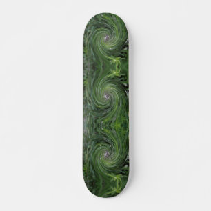 Skateboard Remolino Floral Verde Chartreuse Retro Abstracto G