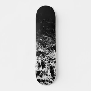 Skateboard Remolinos de gradiente geométrico blanco y negro d