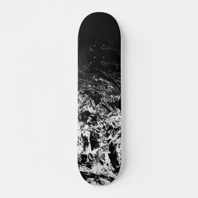 Skateboard Remolinos de gradiente geométrico blanco y negro d (Anverso )
