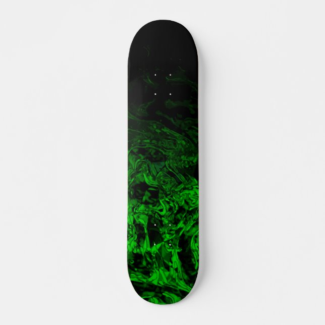 Skateboard Remolinos de gradiente geométrico negro mutante ve (Anverso )