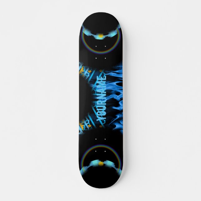 Skateboard Remolque azul de nombre (Anverso )