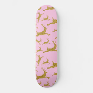 Skateboard Reno dorado Feliz Navidad Xmas Rosa Chicas