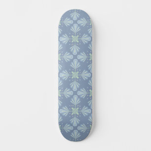 Skateboard Repetir abstracto floral azul pastel