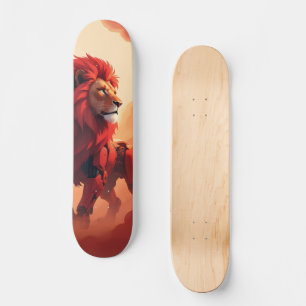 Skateboard Resplandor Carmesí Profundo – El León del Destino