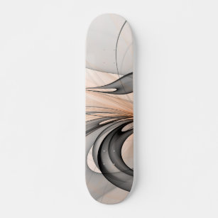 Skateboard Resumen Antracita Grey Siena Arte Fractal Moderno