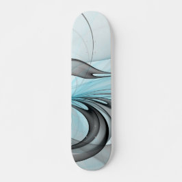 Skateboard Resumen Antracita Gris Azul azul arte fractal mode