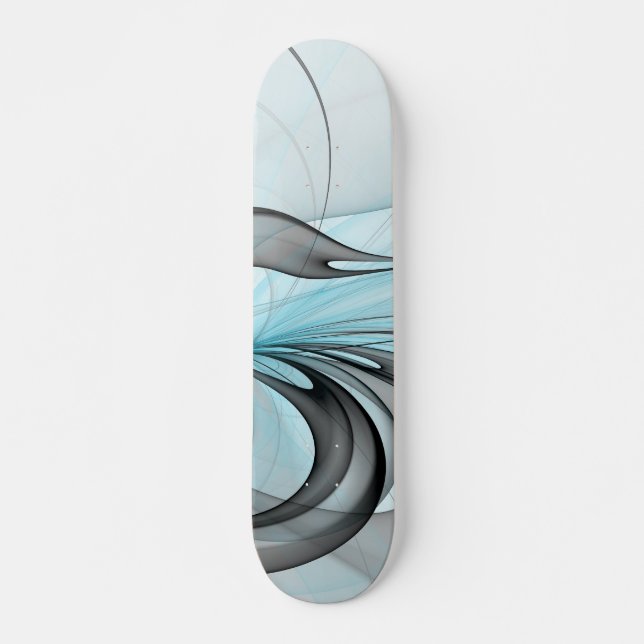Skateboard Resumen Antracita Gris Azul azul arte fractal mode (Anverso )