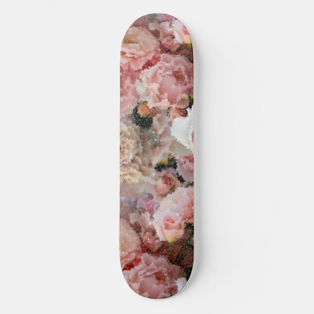 Skateboard Resumen arte de píxeles rosa rosa pastel sobrepues (Anverso)