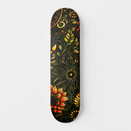 Skateboard Resumen Arte Urbano Inspirado Girasol Grunge