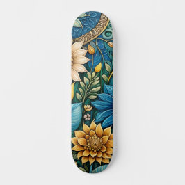 Skateboard Resumen Azul lindo Diseño de girasol Wide Street