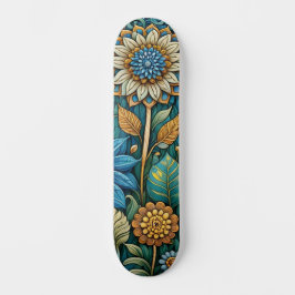 Skateboard Resumen Azul lindo Diseño de girasol Wide Street