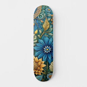 Skateboard Resumen Azul lindo Diseño de girasol Wide Street