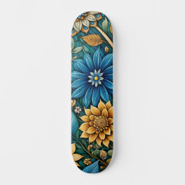 Skateboard Resumen Azul lindo Diseño de girasol Wide Street