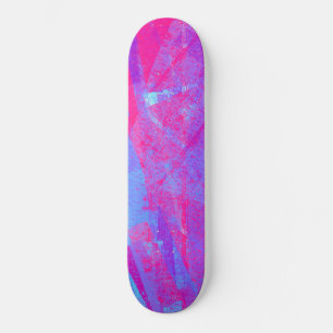 Skateboard Resumen azul Neon Pink & Aqua