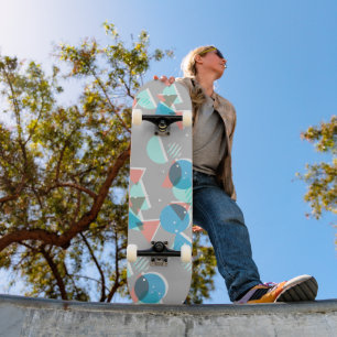 Skateboard Resumen Bauhaus Half Circles Mod Pop Art Pattern