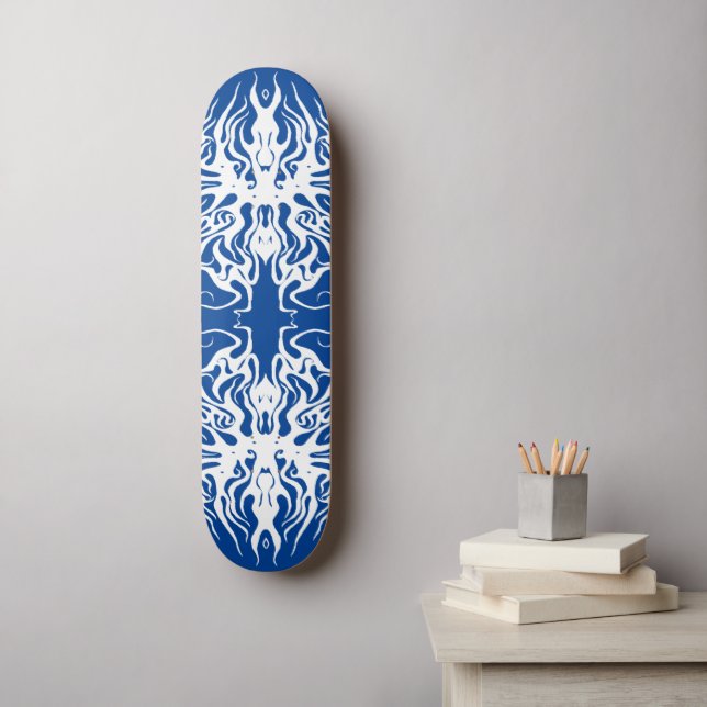 Skateboard Resumen blanco: diseño tribal cardíaco roto (Arte de la pared)