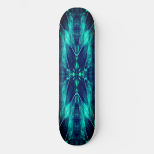 Skateboard Resumen Bloom Aqua y diseño fractal azul