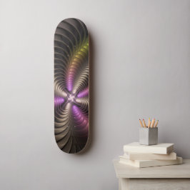 Skateboard Resumen brillante Trippy Colorido arte fractal 3D