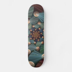 Skateboard Resumen de arte fractal con pizarra marrón profund