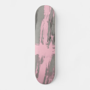 Skateboard Resumen de arte moderno estilo rosa gris