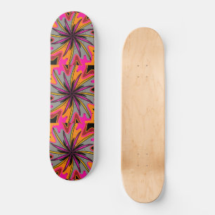 Skateboard Resumen de arte naranja rosa de Starburst