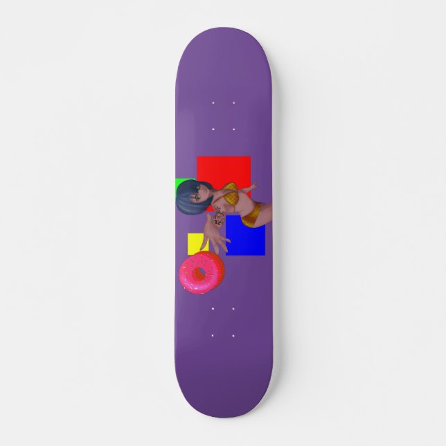 Skateboard Resumen de arte pop de personajes femeninos (Anverso )