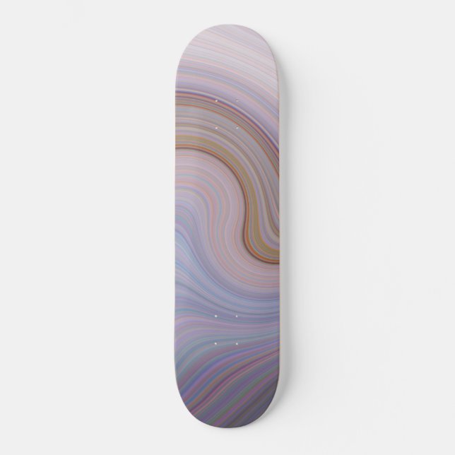 Skateboard Resumen de Blue Swirl. Skyboard gris azul claro (Anverso)