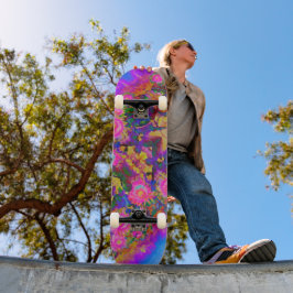 Skateboard Resumen de campos de girasol rosa rosado