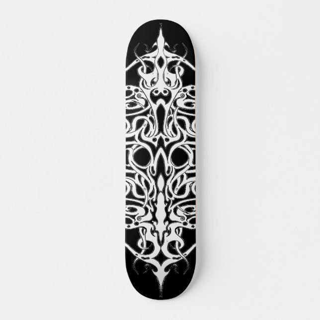 Skateboard Resumen de diseño de tatuajes tribales en blanco y
