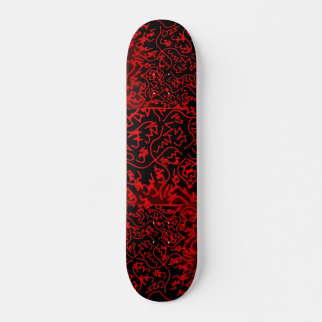 Skateboard Resumen de diseño negro/rojo #3 (Anverso )