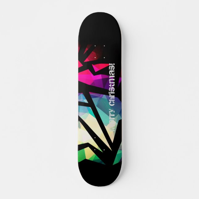 Skateboard Resumen de graffiti poligonal moderno geométrico (Anverso )