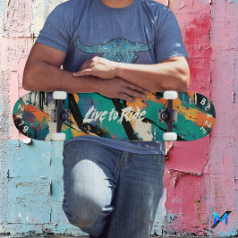 Skateboard Resumen de graffiti pop Art - Vivir en bicicleta