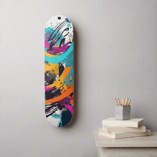 Skateboard Resumen de graffitis colorido
