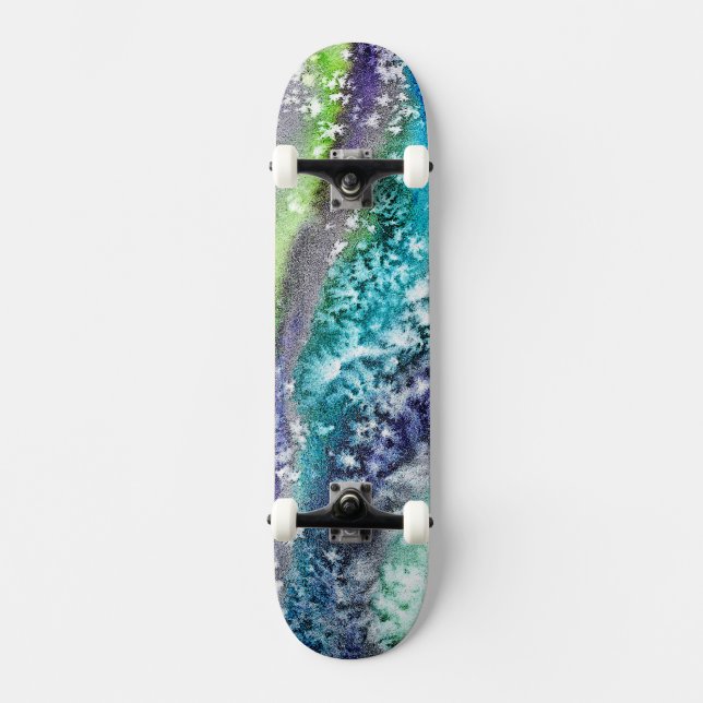 Skateboard Resumen de hielo azul Lime (Anverso)