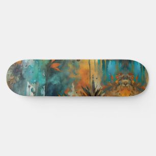 Skateboard Resumen de la cosecha de otoño de oro Verde azulad