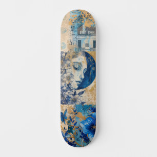 Skateboard Resumen De La Pista Azul Grunge Indigo Dolorosa