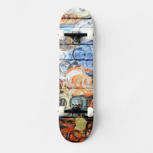 Skateboard Resumen de madera de color acuático colorido